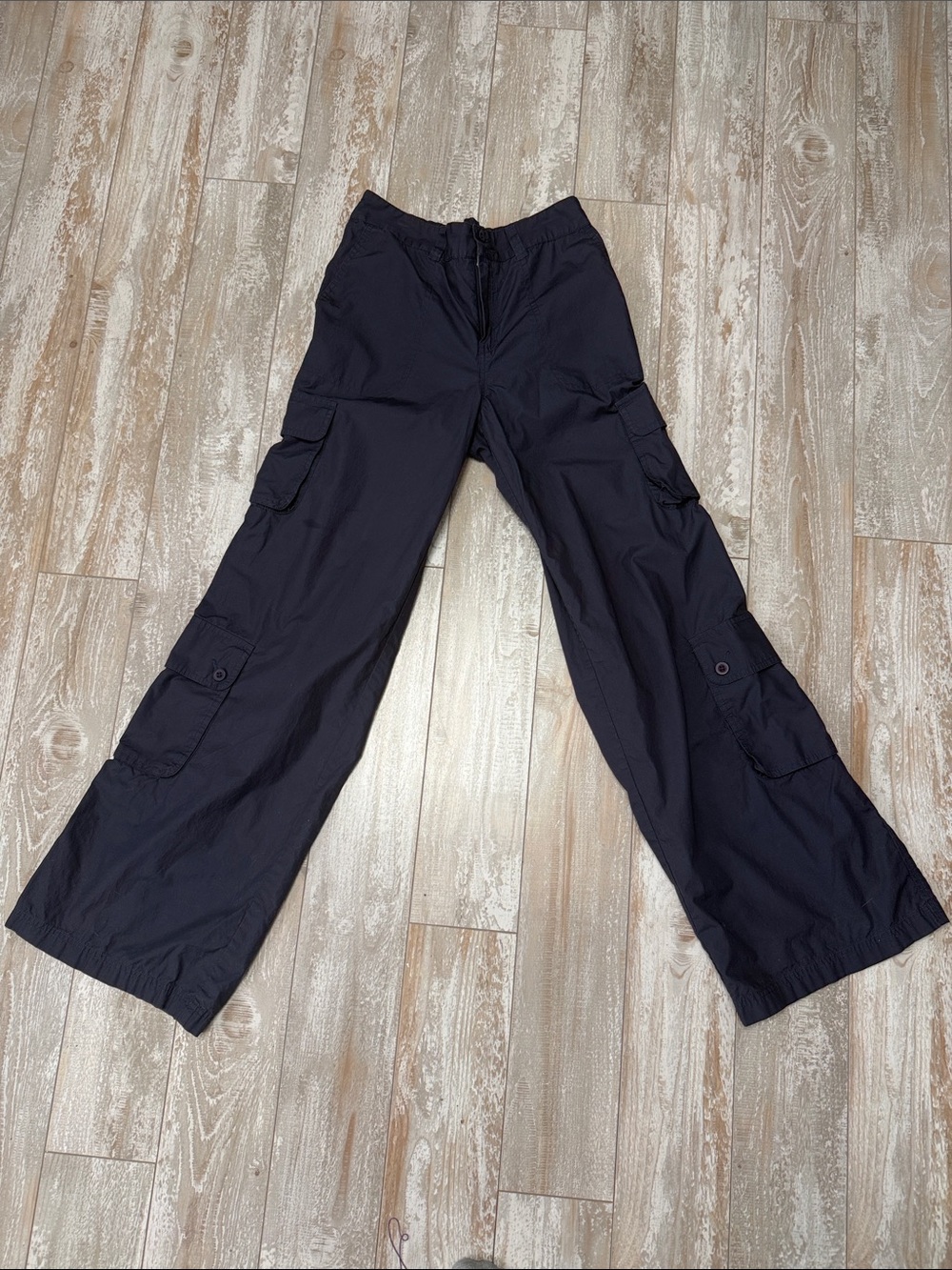 BP Nordstrom Y2K Wide Leg Cargo Parachute Pants Navy Size S